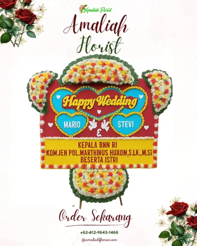 Karangan Papan Bunga Pernikahan di Pademangan Timur